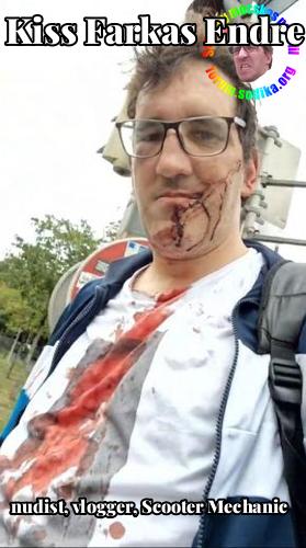 Farkas Kiss Endre Scooter Mechanic bei Superpedestrian nudist vlogger